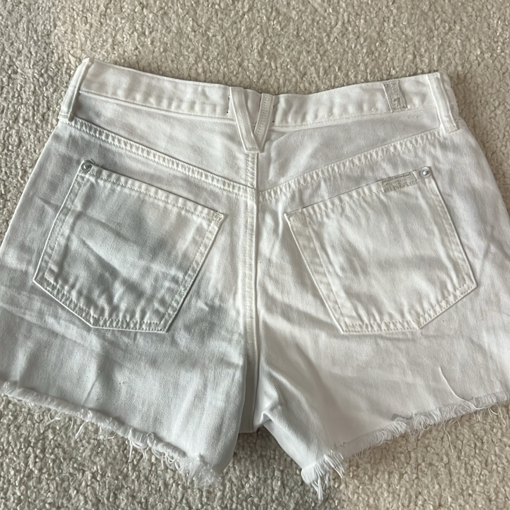 7 For All Mankind Monroe Cutoff Button Fly Denim Shorts Size 25 - Picture 4 of 11